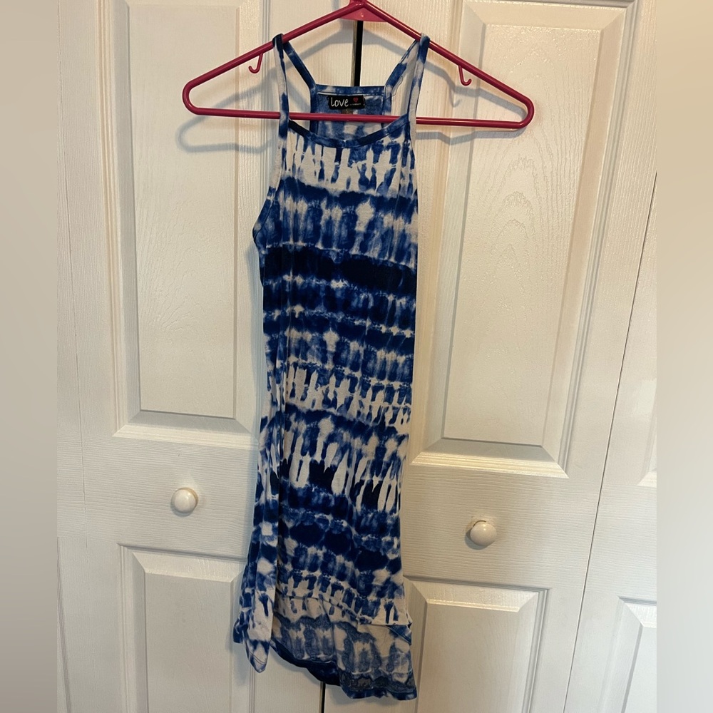High to low halter tie-dye summer dress
